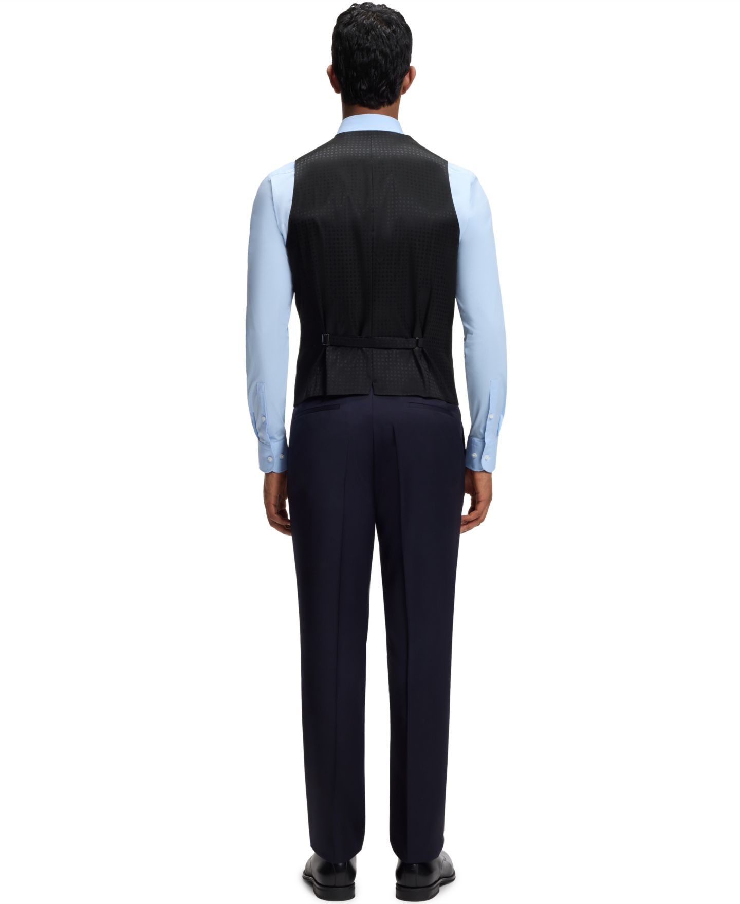 Мужские жилеты BOSS by Hugo Boss Virgin-Wool Serge Slim-Fit Vest, цвет: Тёмный синий — фото 5