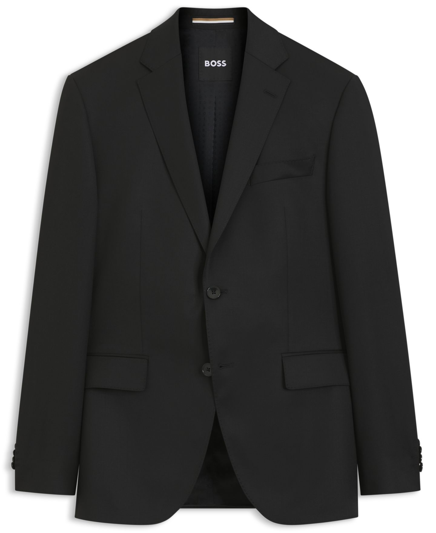 Мужской пиджак Hugo Boss Virgin-Wool Serge Suit, цвет: Чёрный — фото 2