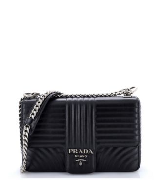 Large Chain Flap Shoulder Bag Diagramme Quilted Leather