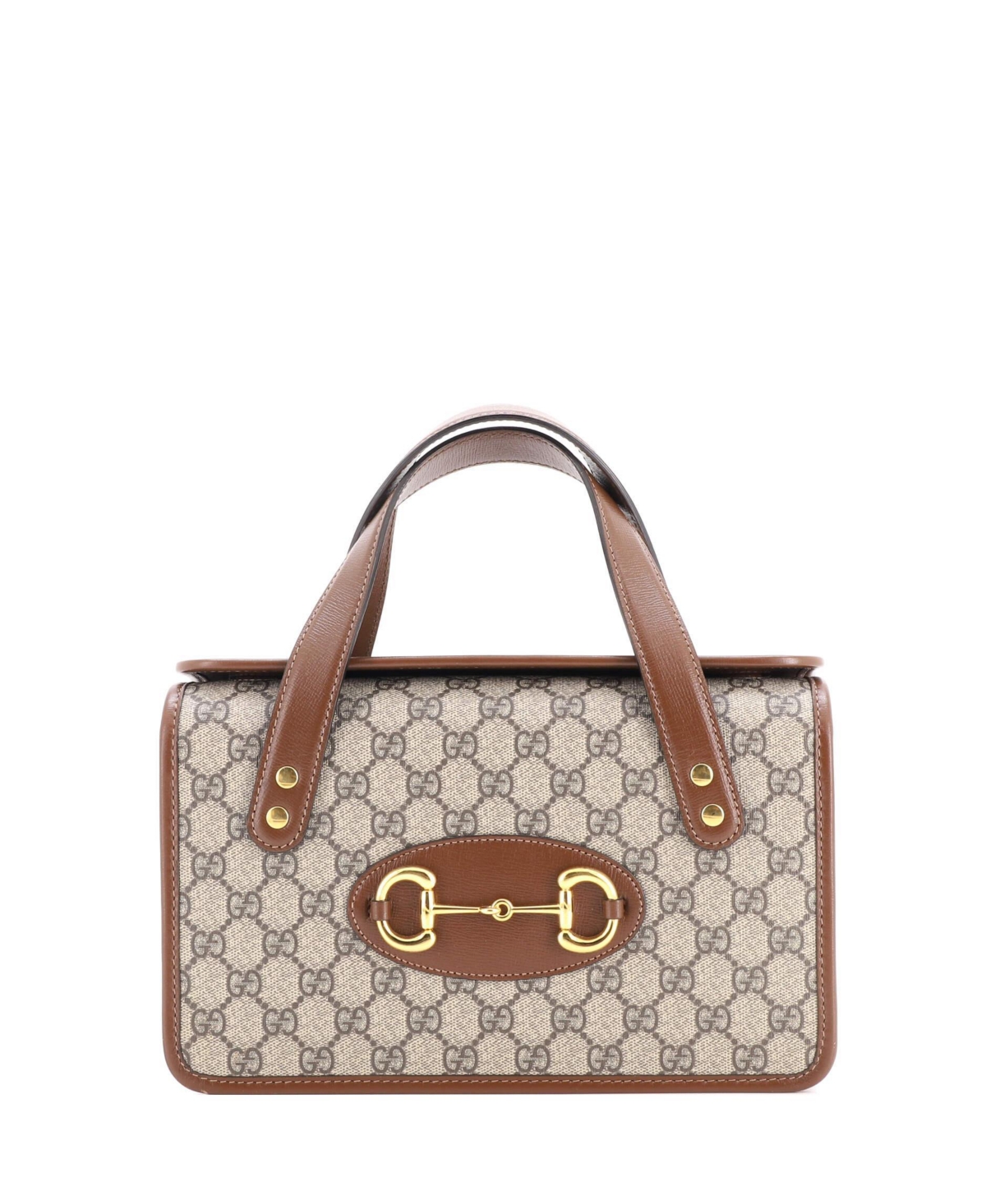 Pre-Owned Gucci Small Horsebit 1955 Boston Bag Gg Coated Canvas - Brown