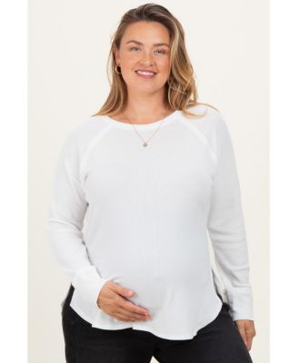 Maternity Waffle-Knit Long-Sleeve Top