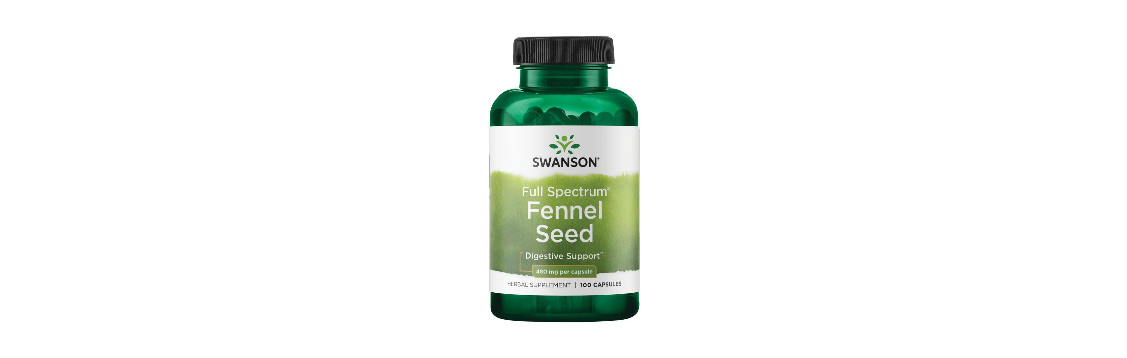Swanson Fennel 480 mg for Digestive Support, 100 Capsules