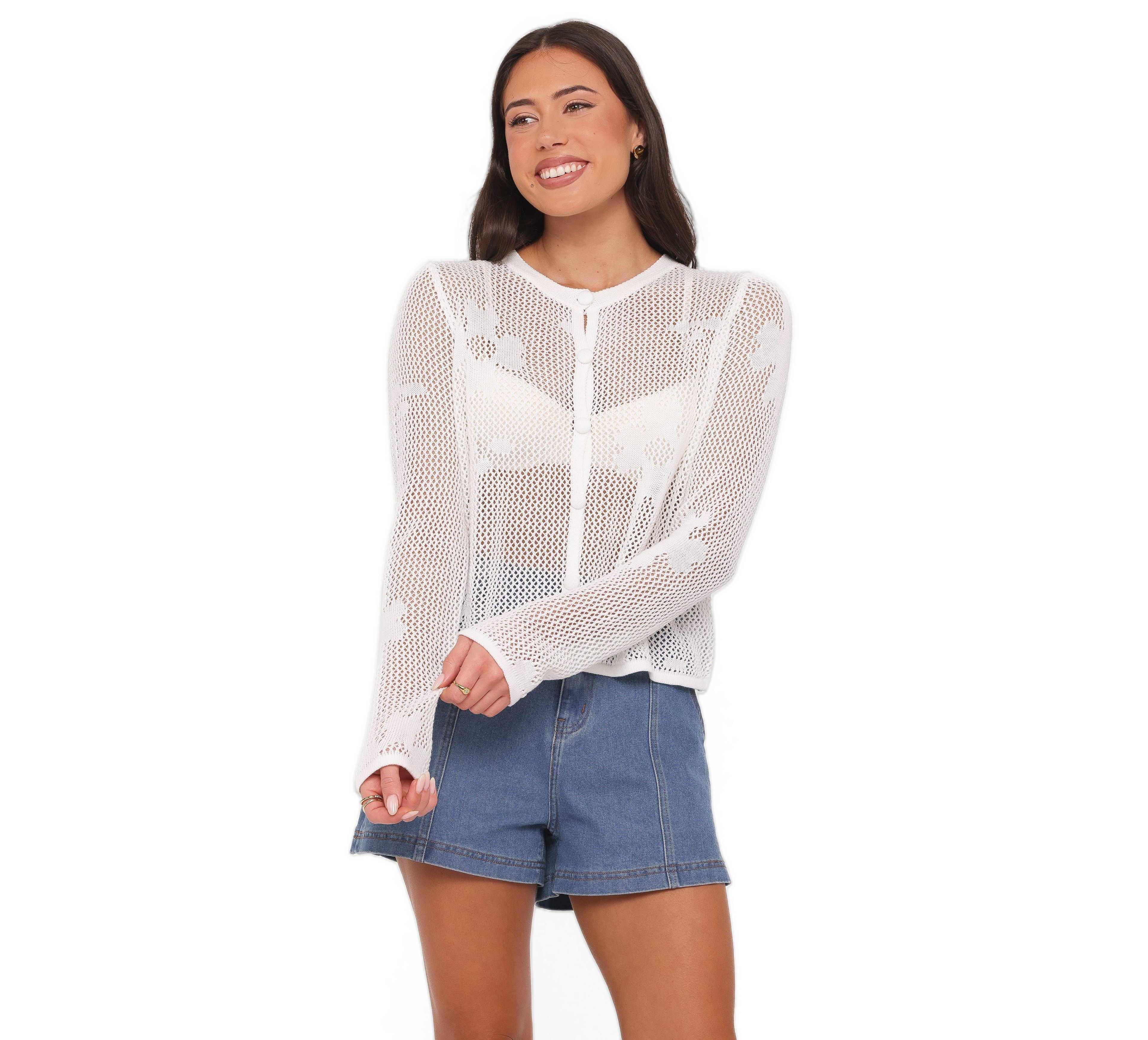 Petal and Pup Women's Maddox Open Stitch Cardigan Sweaters