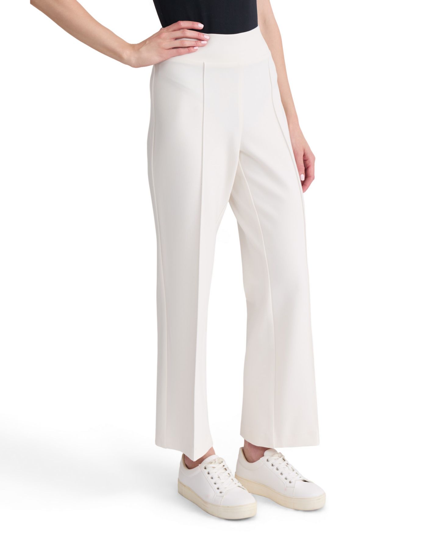 Женские брюки Jones New York Serenity High-Waisted Pintuck Straight, цвет: Белый песочный — фото 2