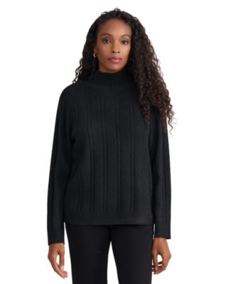 Women's Mock Neck Cable Knit Sweater
