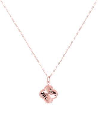 Sunbeam & Polished Cable Chain Diamond-Cut Pendant, 18" in 10k Rose Gold