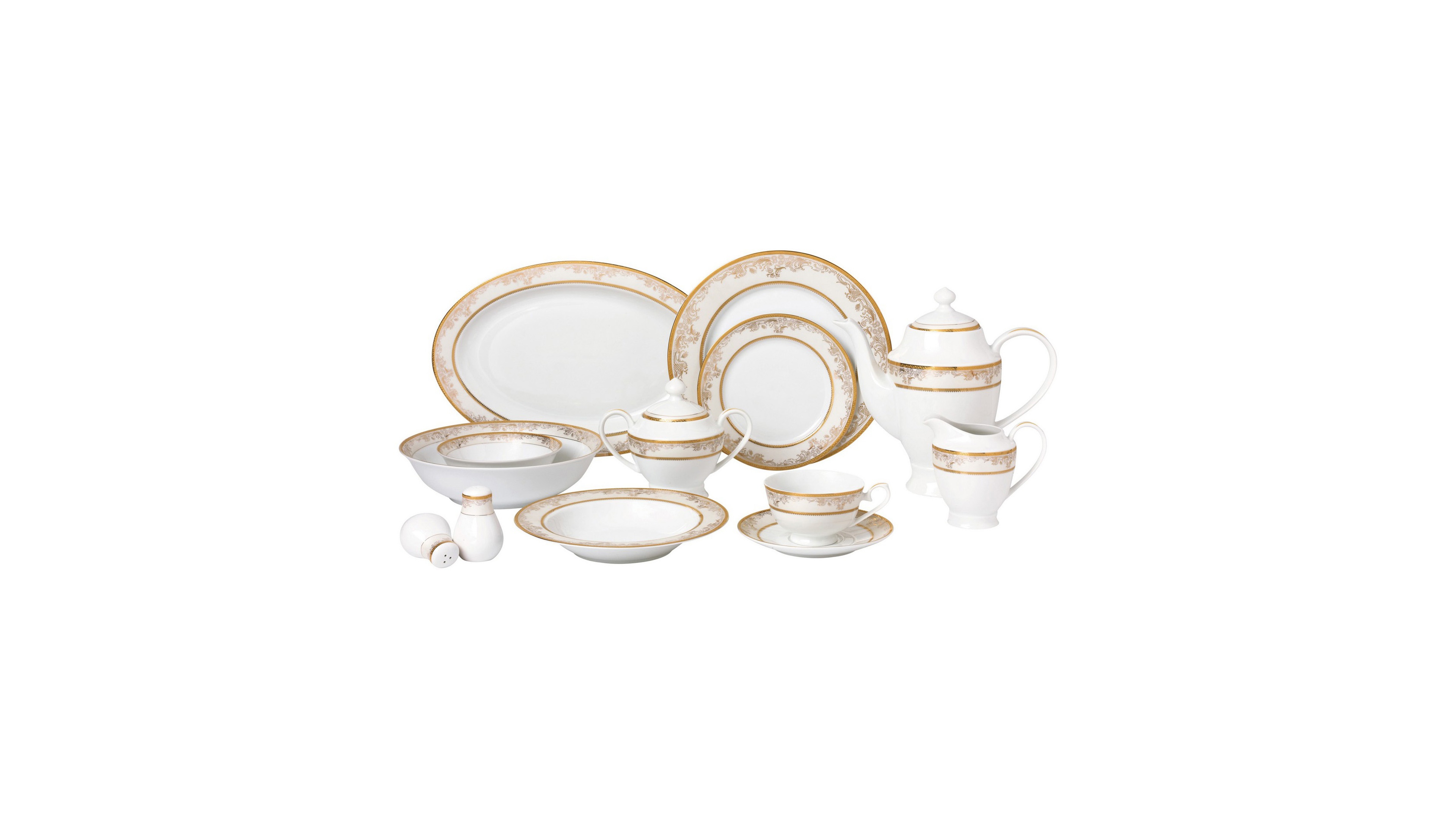 Lorren Home Trends Chloe 57-pc Dinnerware Set, Service for 8
