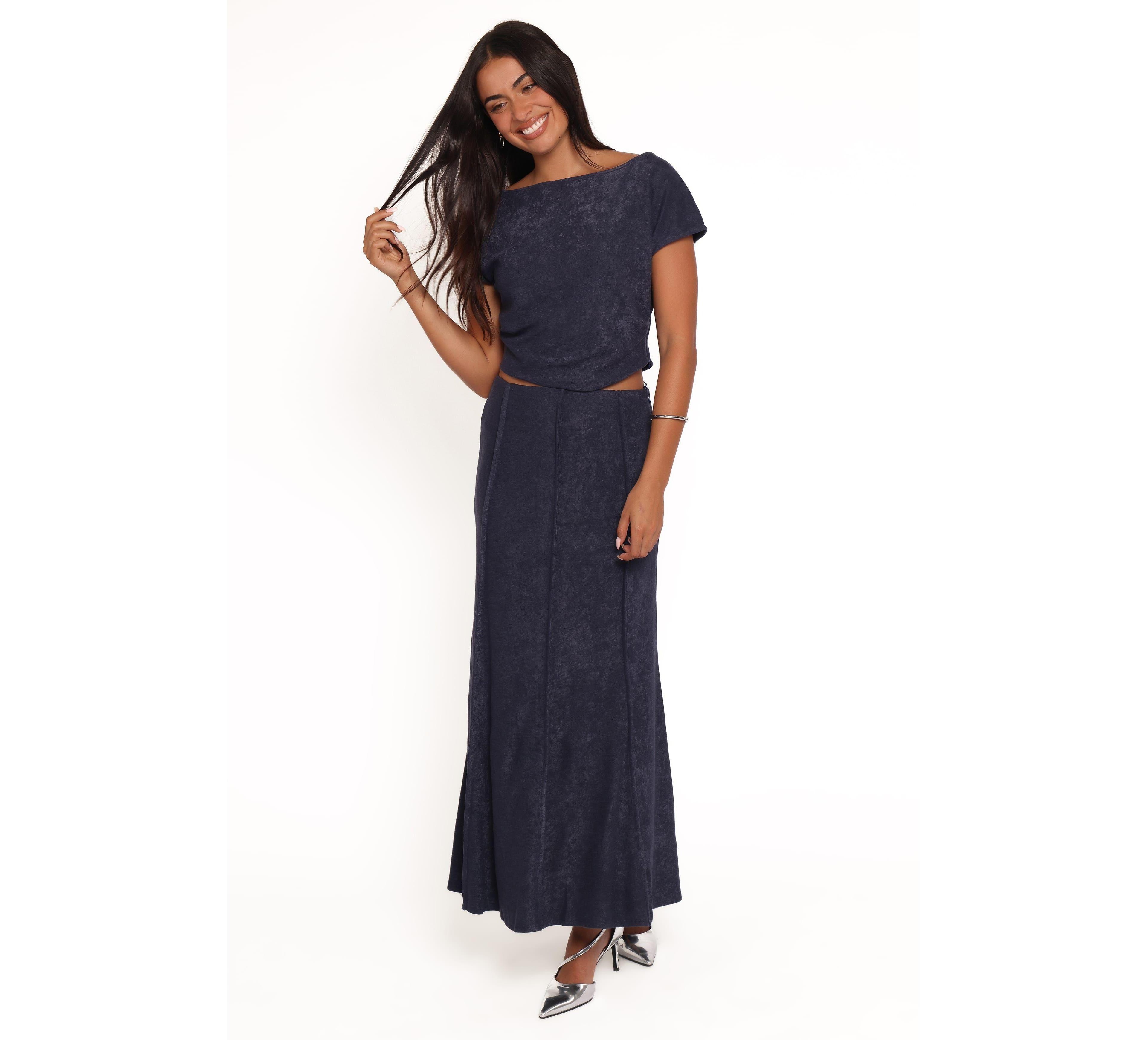 Petal and Pup Women's Aria Boat-Neck Short-Sleeve Maxi Top Skirt, 2-Piece Set