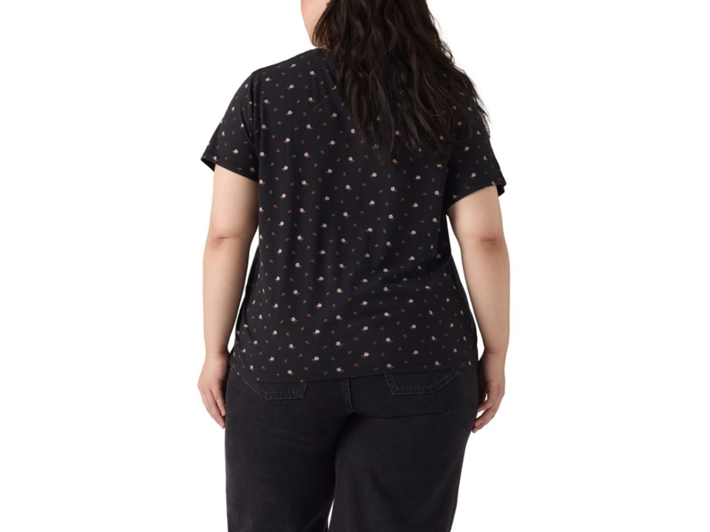 Женская футболка Levi's Plus Size Perfect Floral-Print Short-Sleeve, цвет: С принтом антрацитовый — фото 4