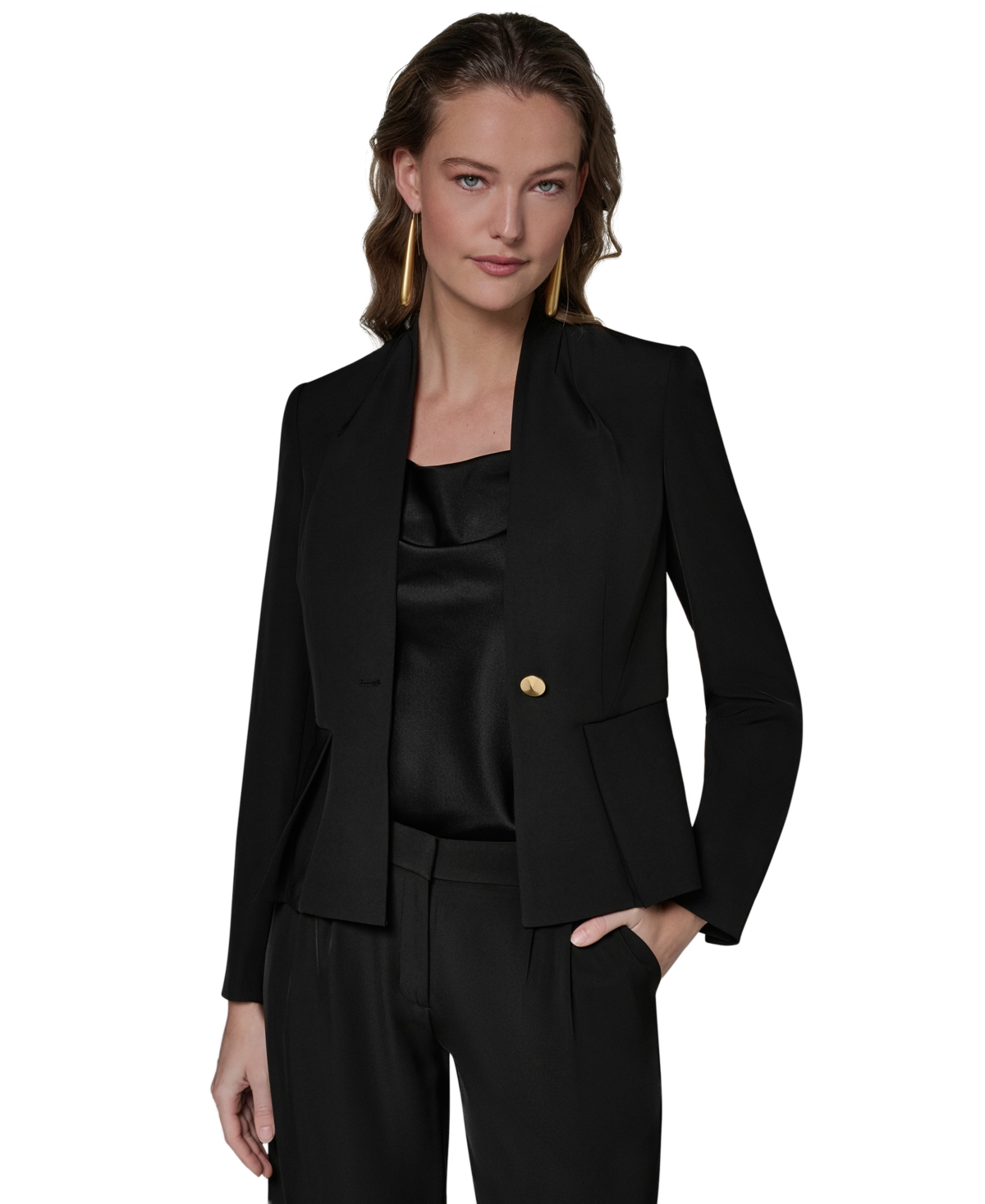 Donna Karan New York Women's One Button Blazer Jacket