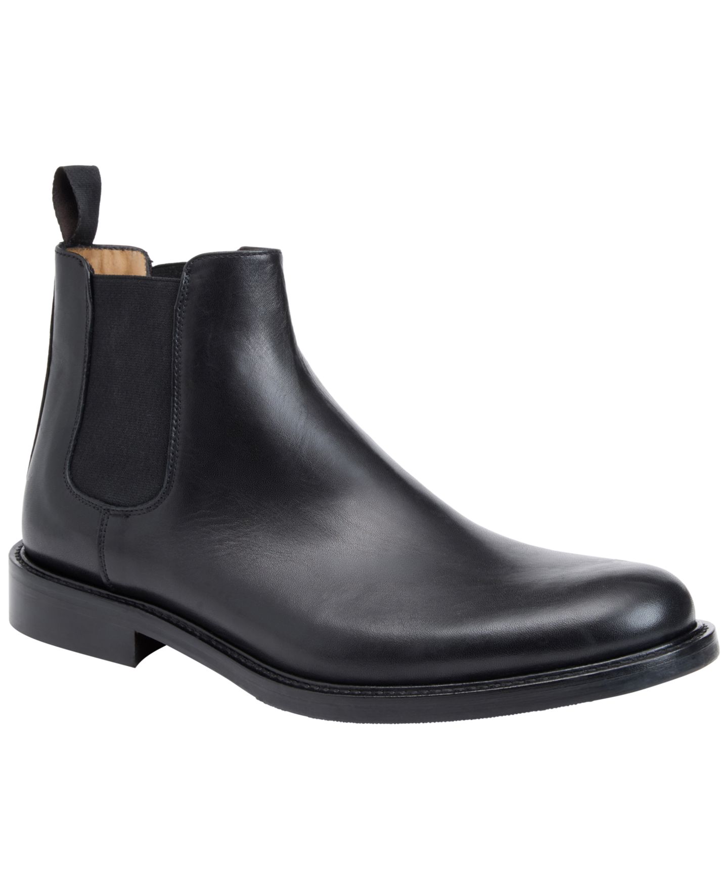 Мужские ботинки Bruno Magli Dado Italian Leather Round-Toe Chelsea, цвет: Чёрный — фото 1
