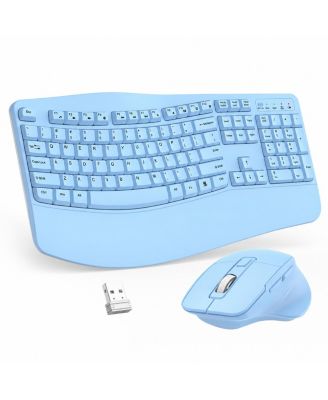 Wave Ergonomic Wireless Adjustable Keyboard and Mouse Combo for USB
