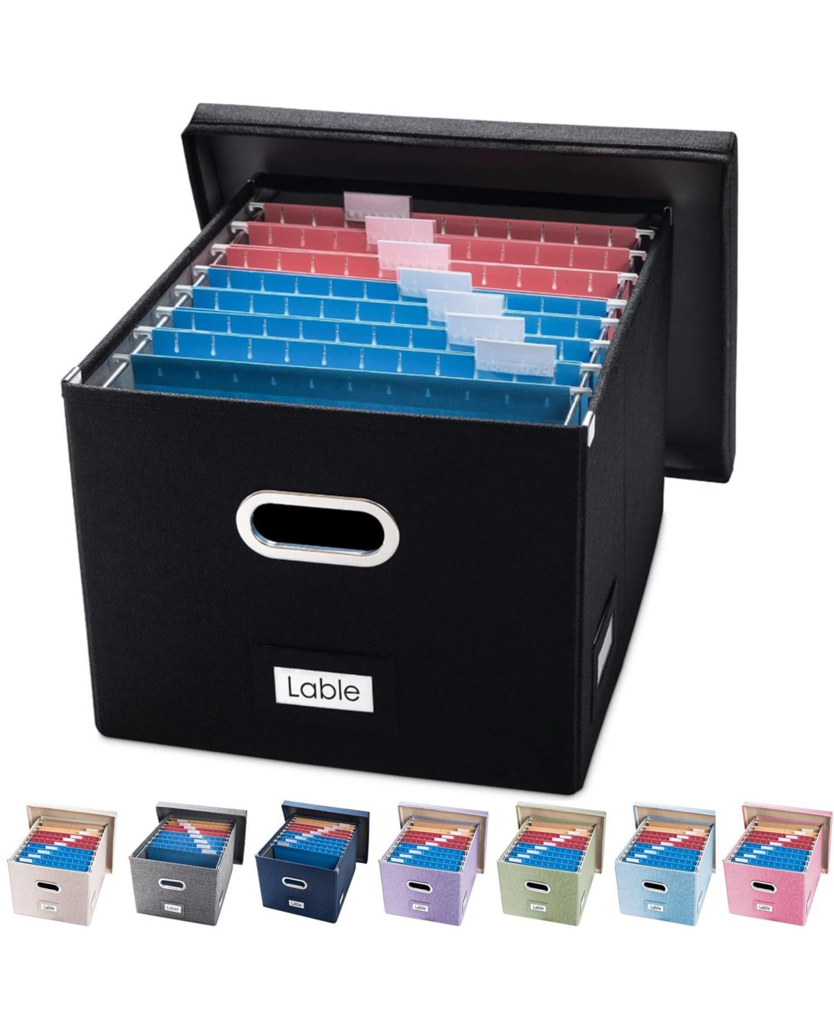 Danrong Collapsible Linen File Organizer Box Decorative Storage For Letter Legal Files