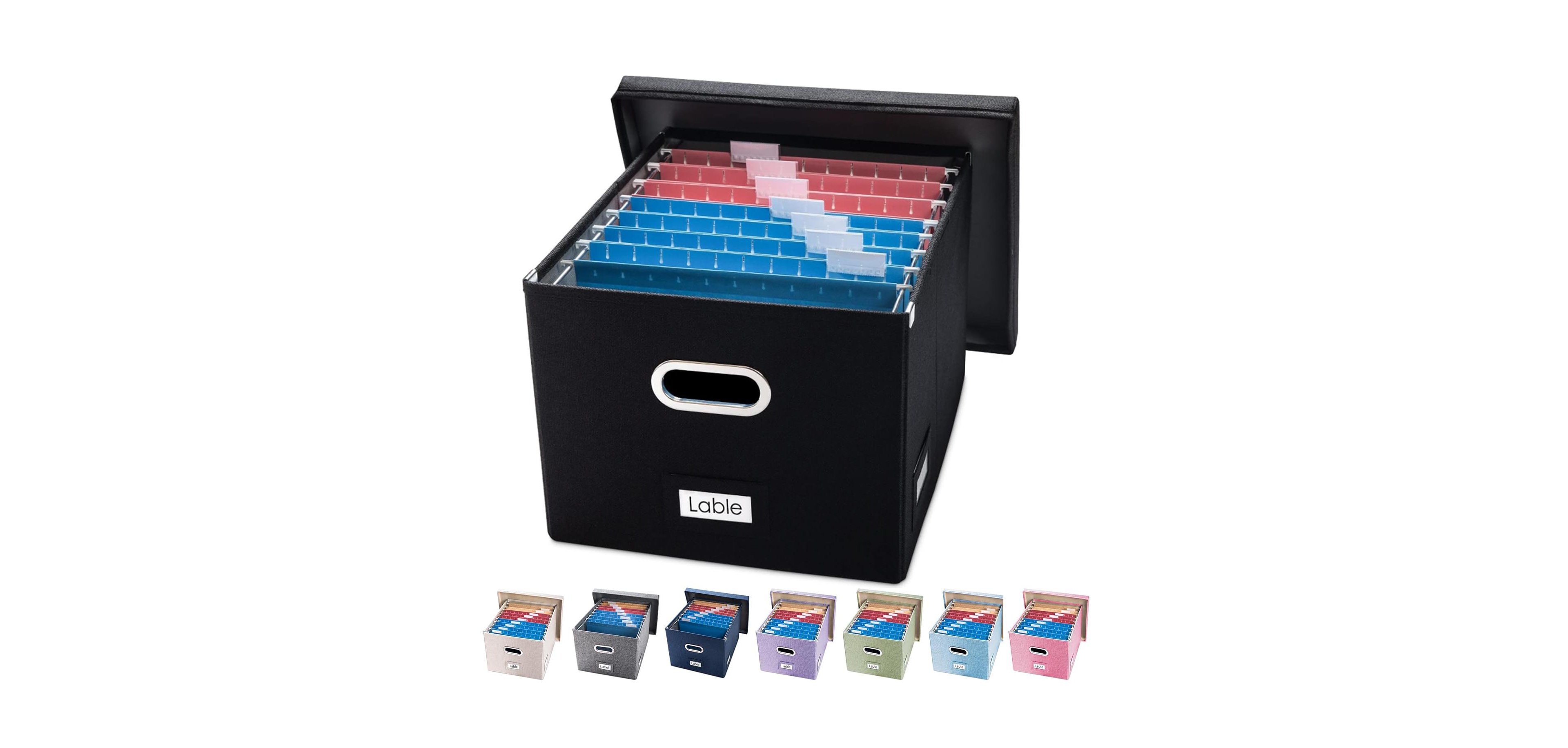 Danrong Collapsible Linen File Organizer Box Decorative Storage For Letter Legal Files