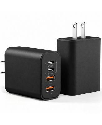 40W USB C Wall Charger Block 4 Port PD QC Fast Charging for Phone Tablet
