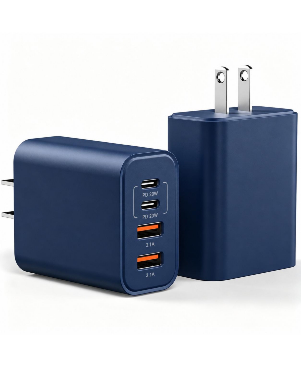 Lofree 40W Usb C Wall Charger Block 4 Port Pd Qc Fast Charging for Phone Tablet - Dark blue 40w 2a+2c ports