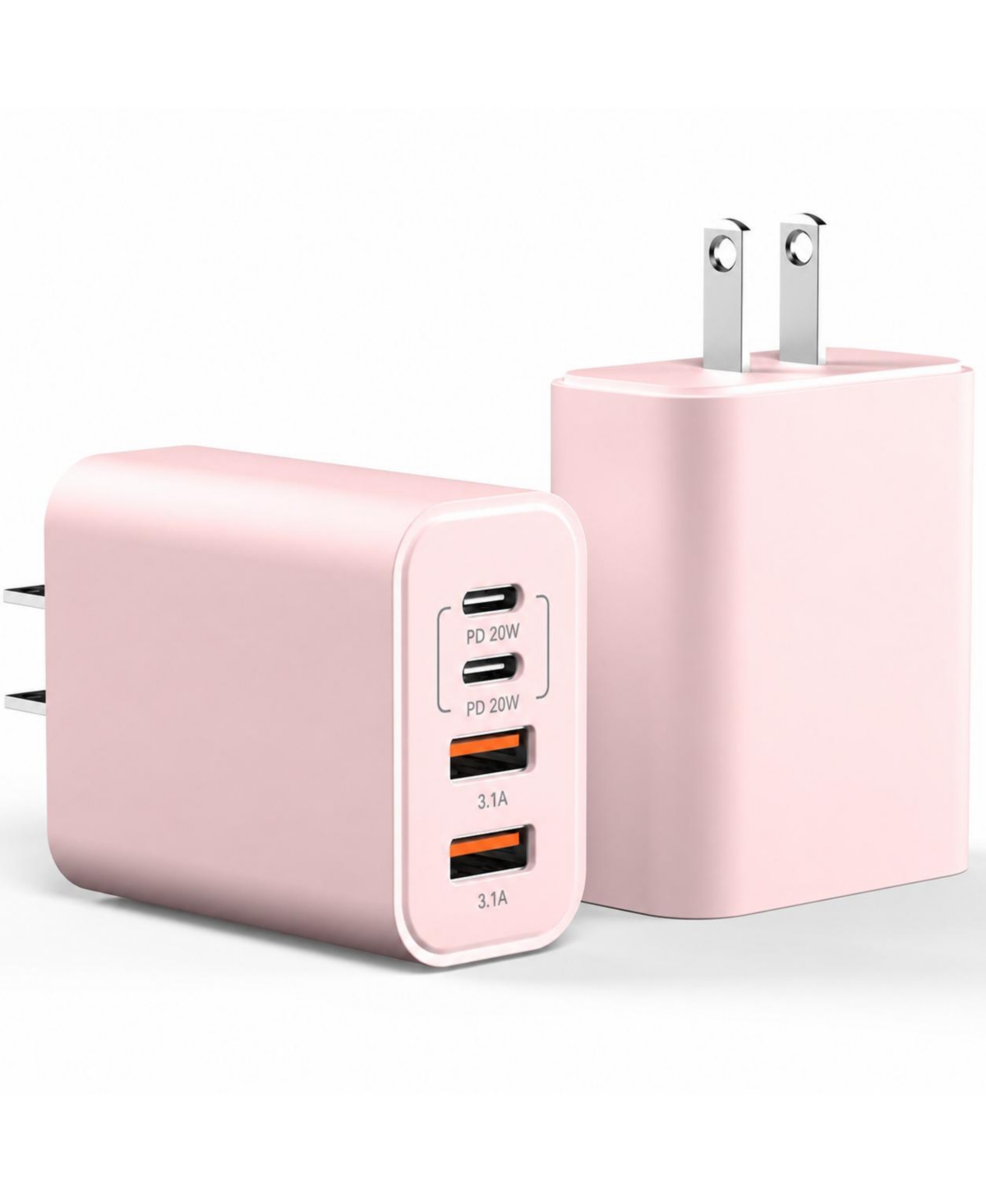 Lofree 40W Usb C Wall Charger Block 4 Port Pd Qc Fast Charging for Phone Tablet - Pink 40w 2a+2c ports