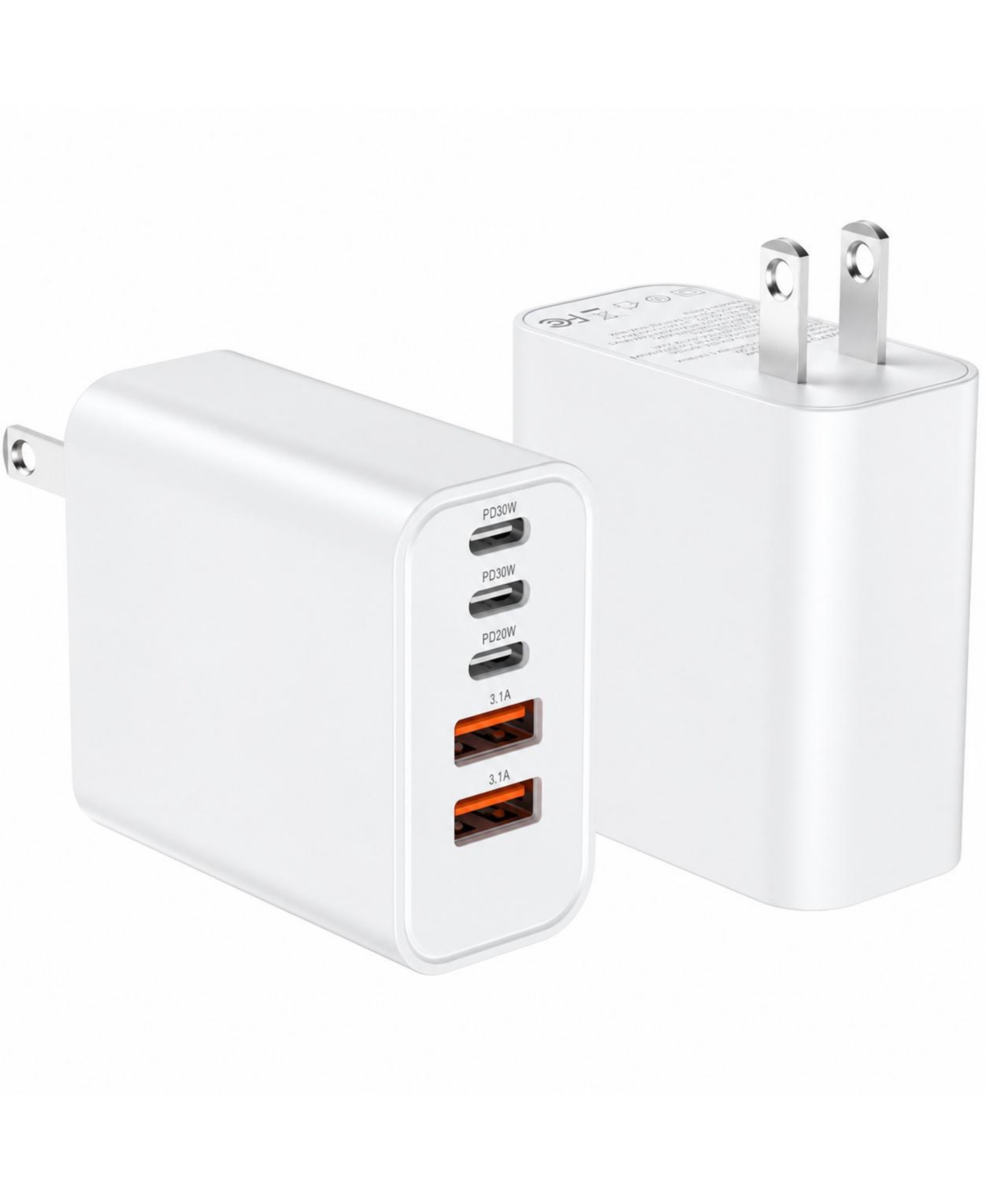 Lofree 40W Usb C Wall Charger Block 4 Port Pd Qc Fast Charging for Phone Tablet - White 60w 2a+3c ports