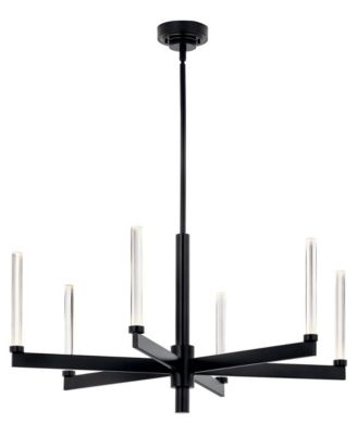 Sycara 36.25 Inch 6 Light LED Chandelier with Faceted Crystal