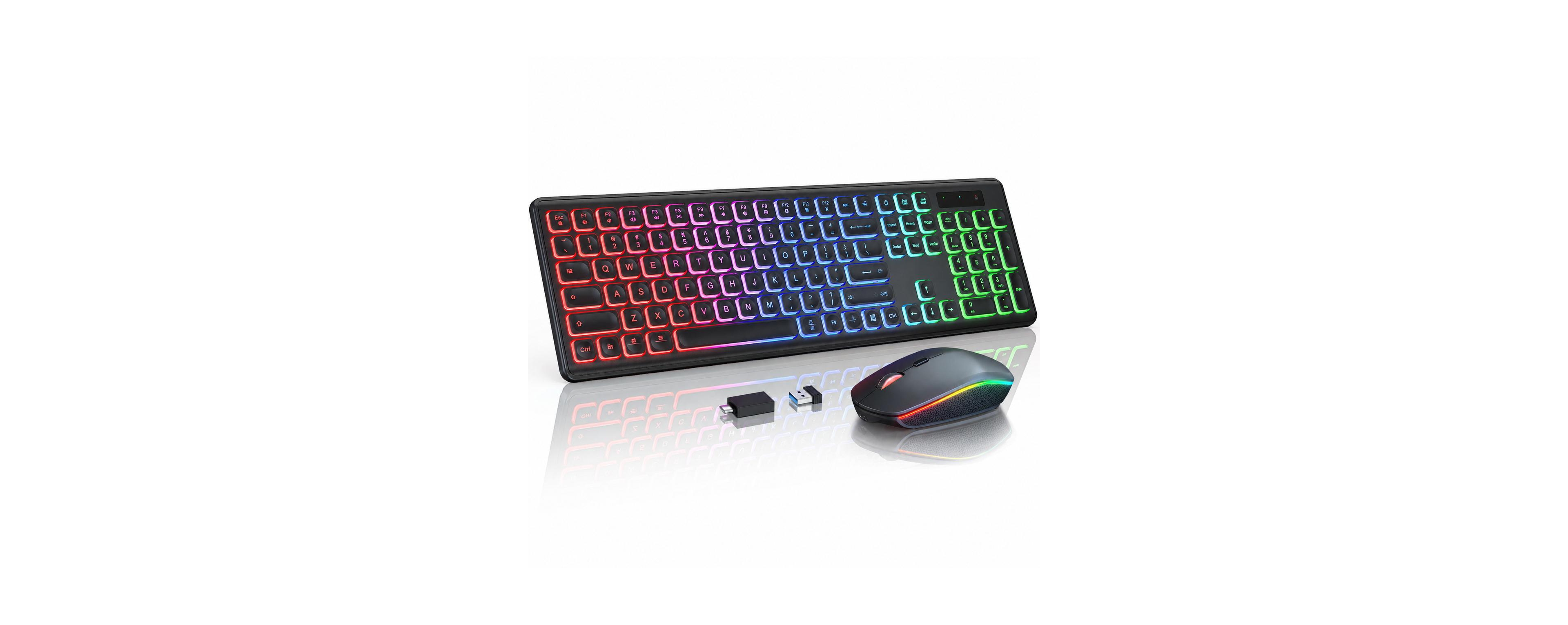 Lofree Wireless Rgb Backlit Rechargeable Keyboard and Mouse Combo for Pc/Mac