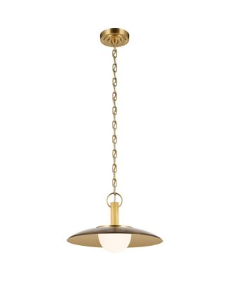 Kurio 16" 1-Light Pendant Etched Opal Glass in Lacquered Bronze