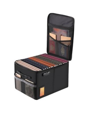 Fireproof Document Box Lockable Portable File Organizer with Handle