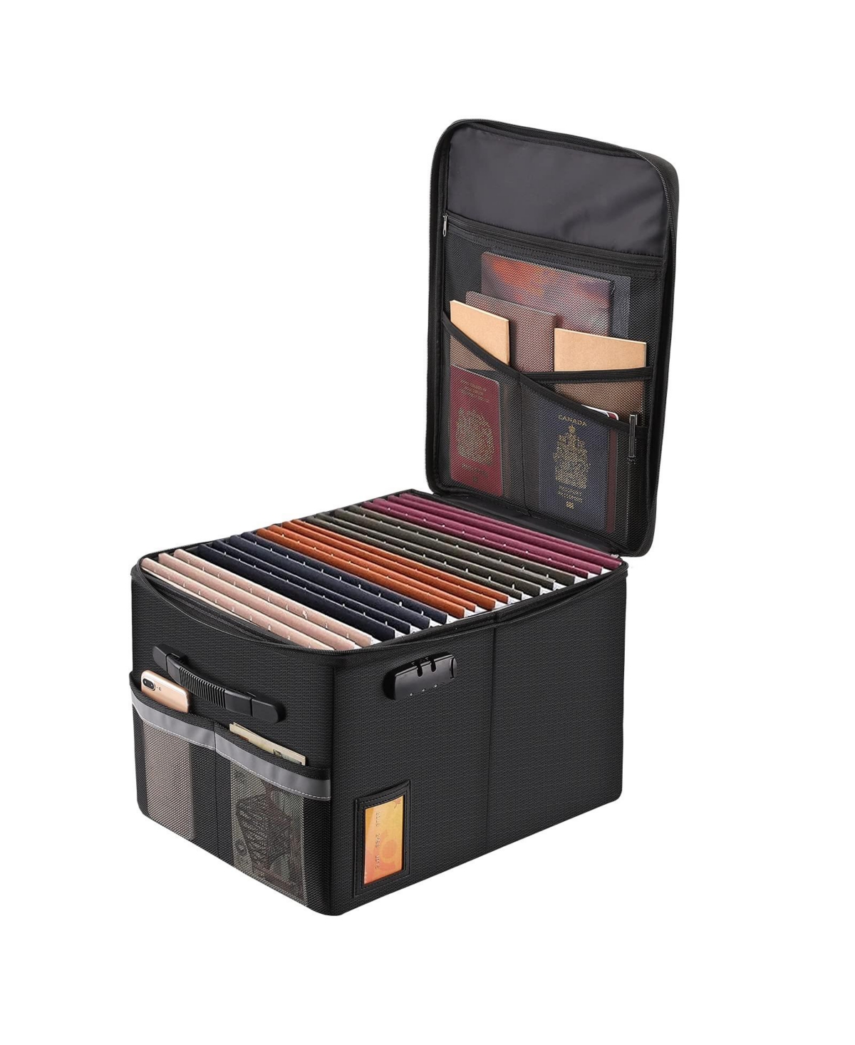 Danrong Fireproof Document Box Lockable Portable File Organizer with Handle