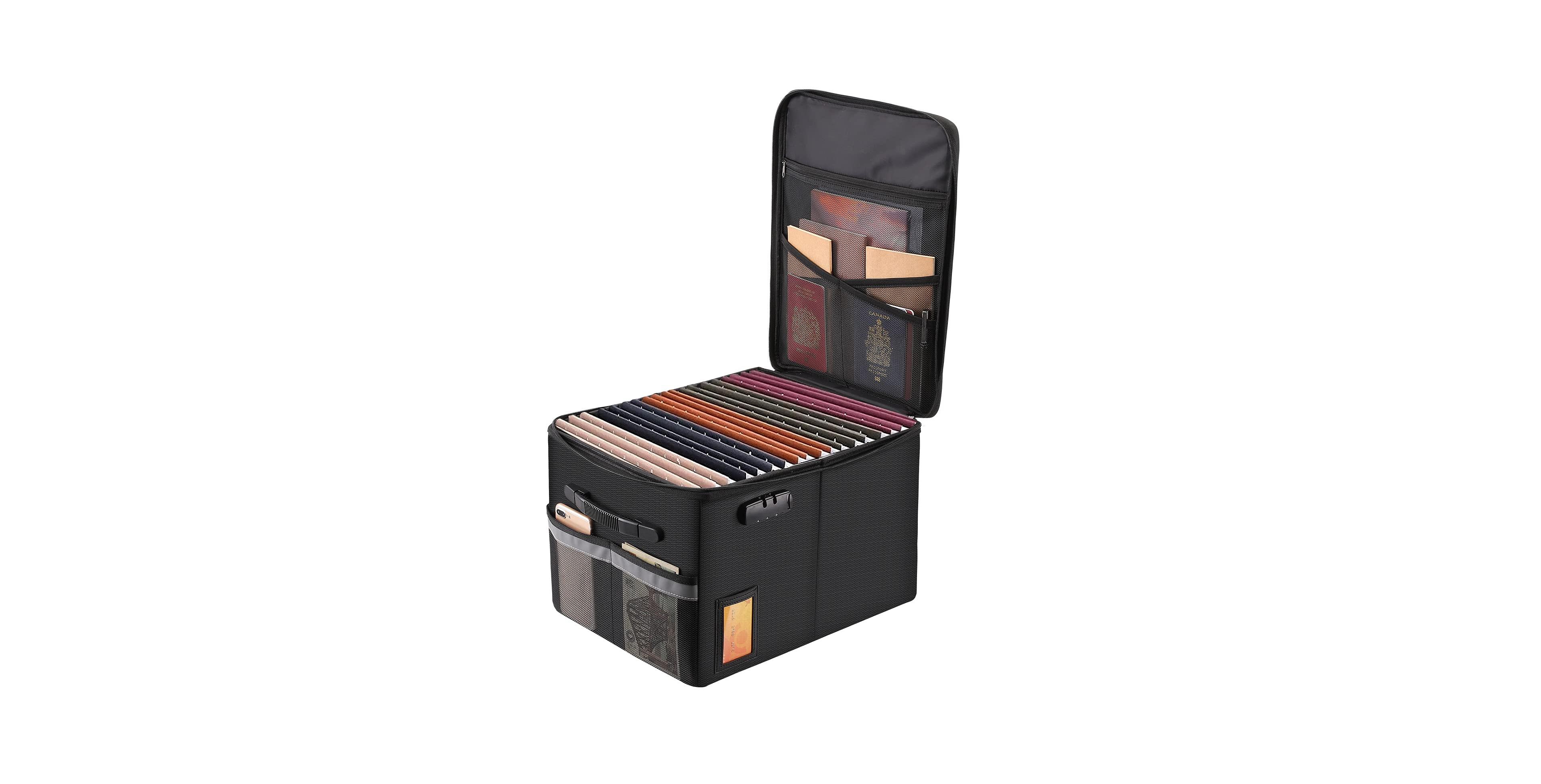 Danrong Fireproof Document Box Lockable Portable File Organizer with Handle