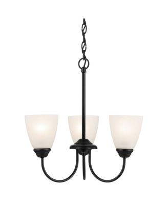 Jolie 18-in 3-Light Mini Chandelier with Satin Etched Glass