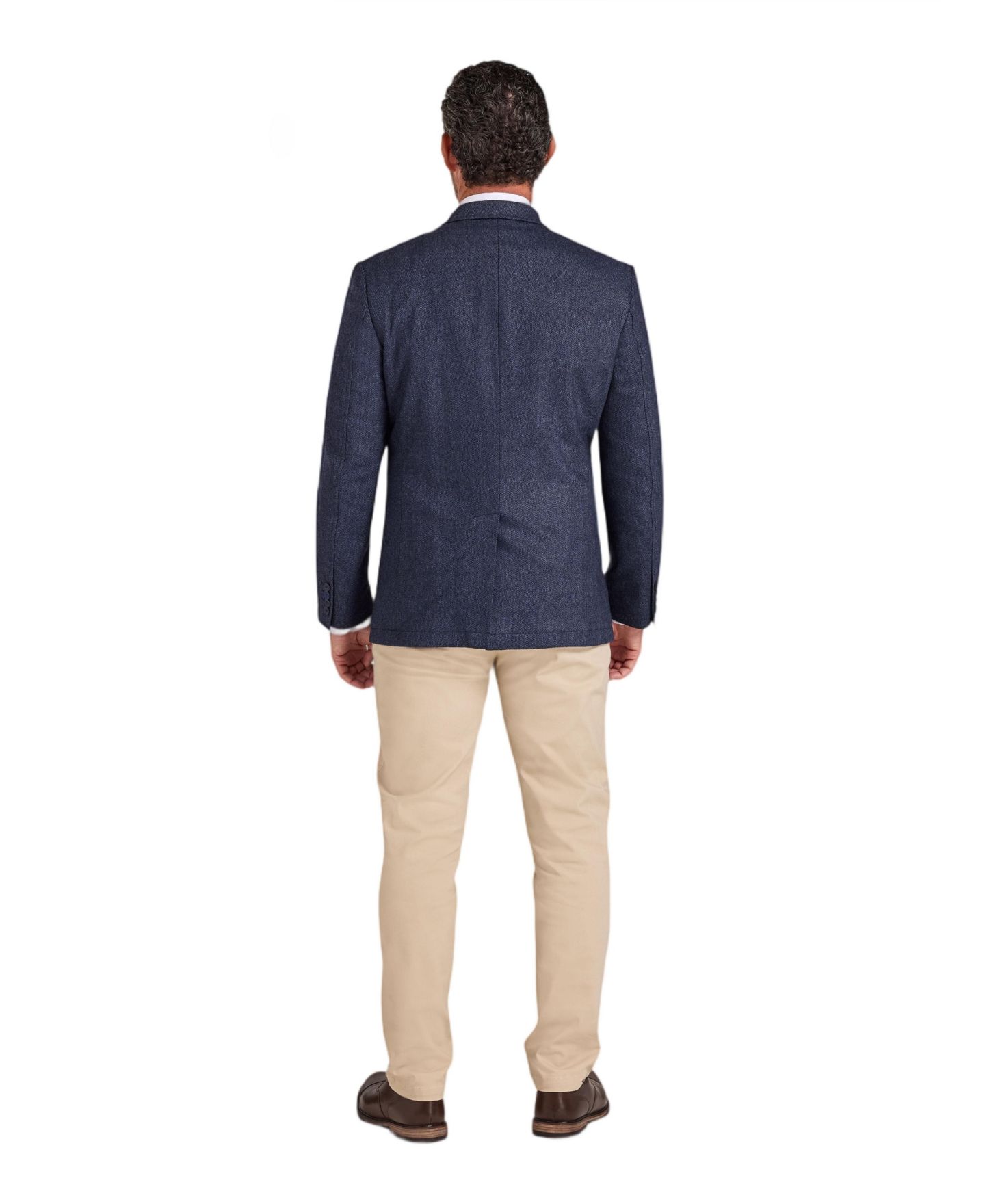 Мужской пиджак Raging Bull Herringbone Classic-Fit Wool-Blend Blazer, цвет: Тёмно-синий — фото 4