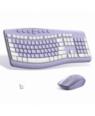 Wireless Keyboard Mouse Combo Silent Ergonomic Design for Office and Home