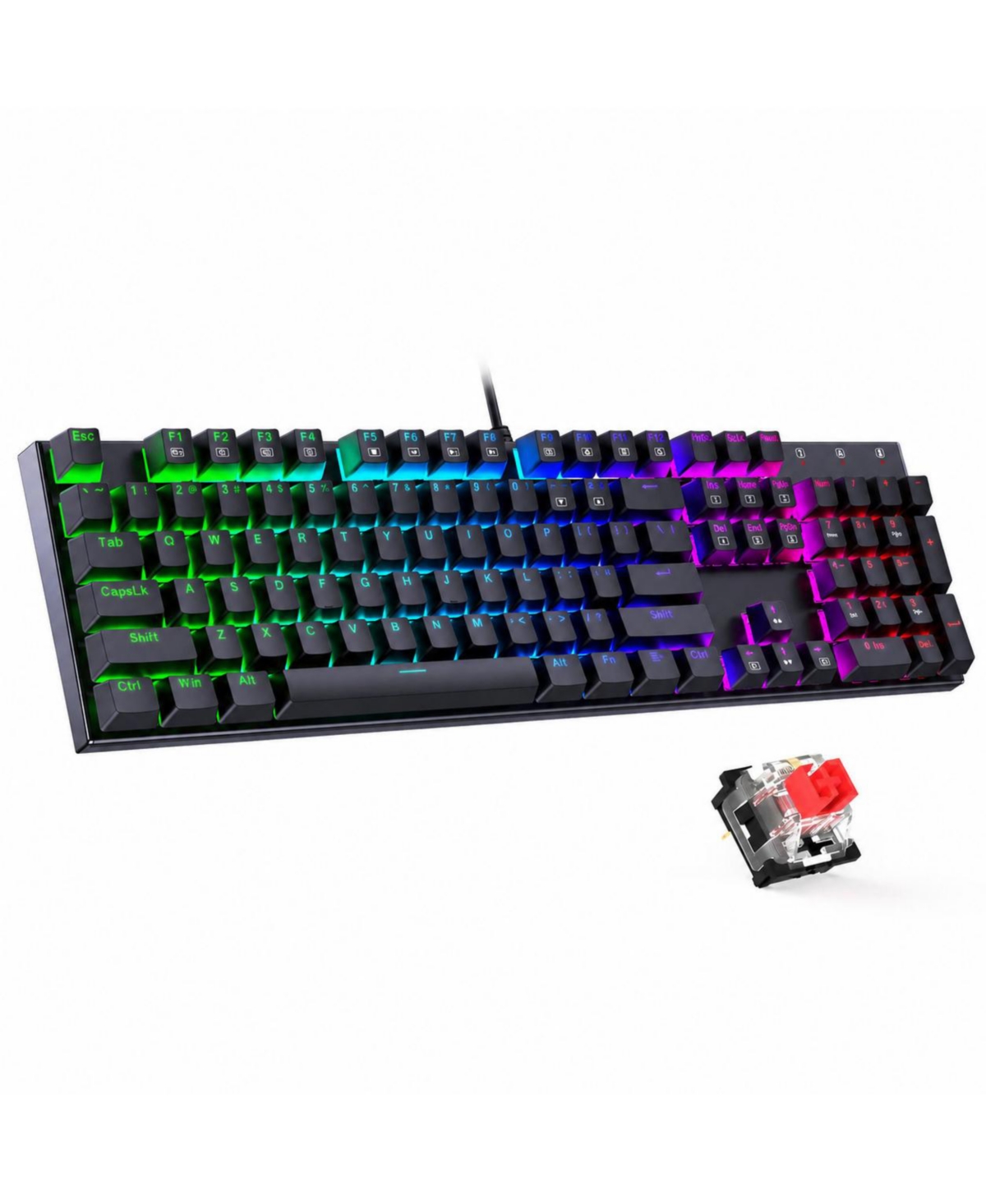 Lofree Mechanical Gaming Keyboard Hot Swappable Red Switch Rgb Backlit Pbt Keycaps - Navy blue black