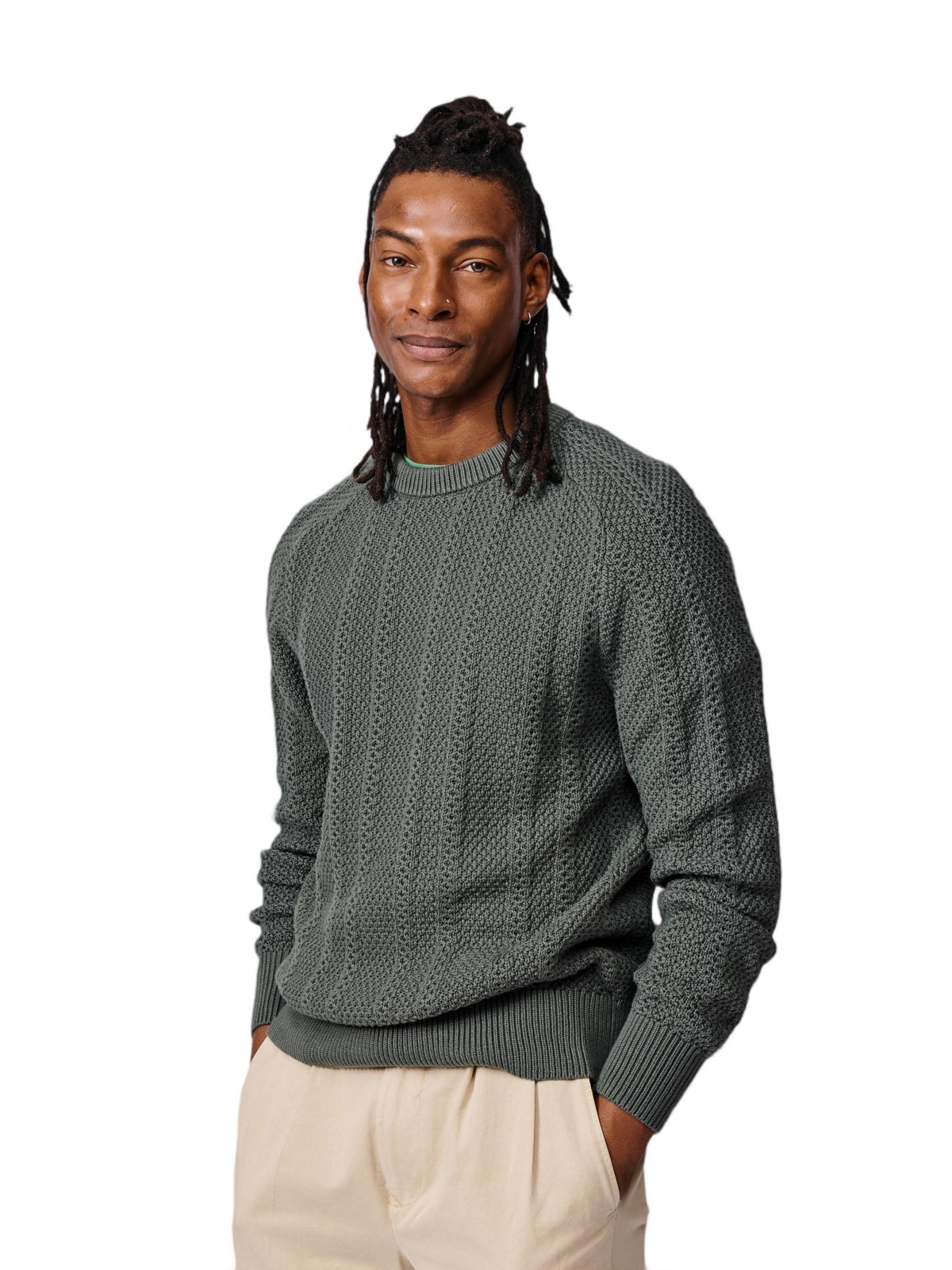 Aubin Men's Montrose Textured Crew Neck Jumper