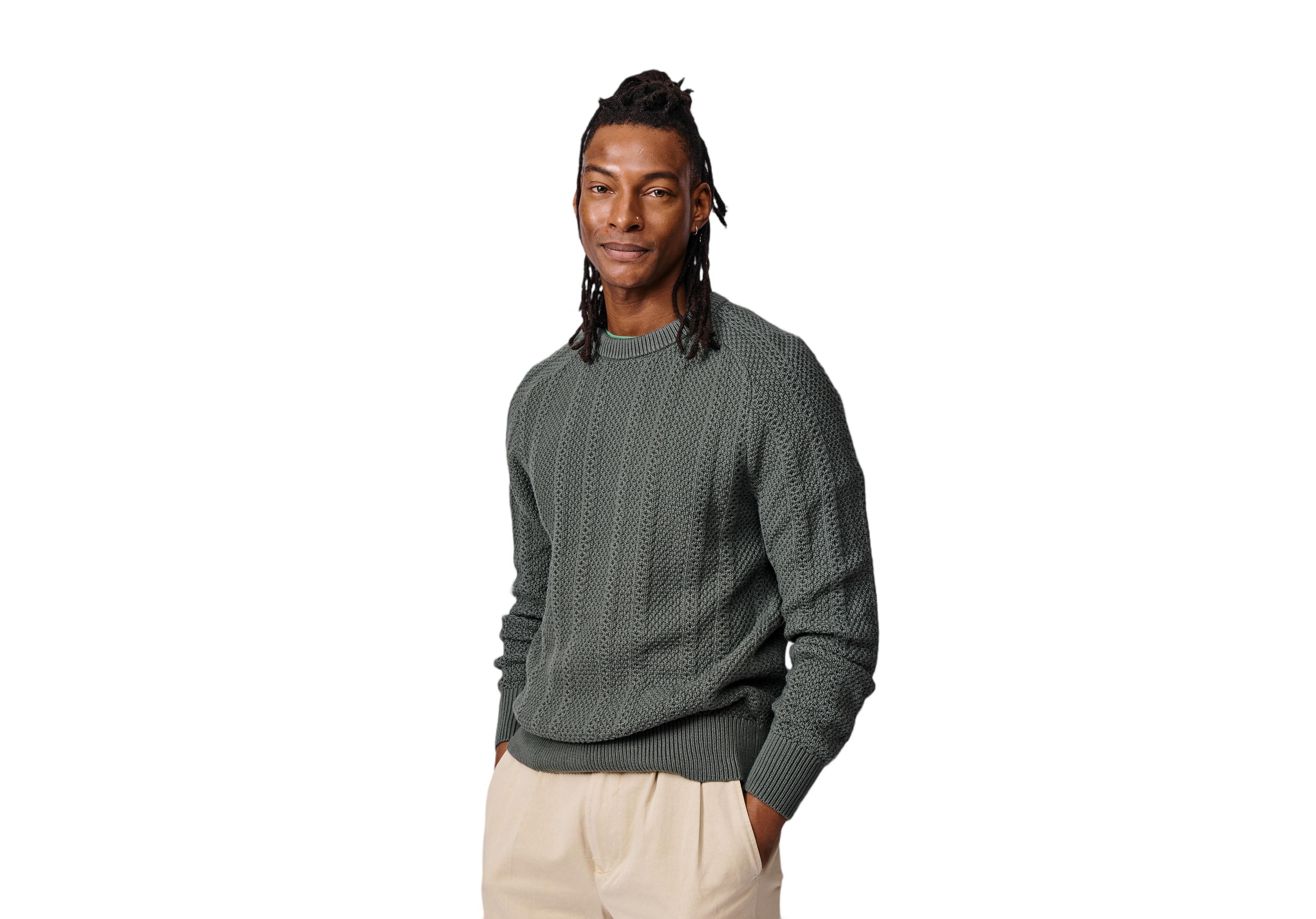 Aubin Men's Montrose Textured Crew Neck Jumper