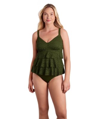 Women's Triple Tier Tankini and Bottoms