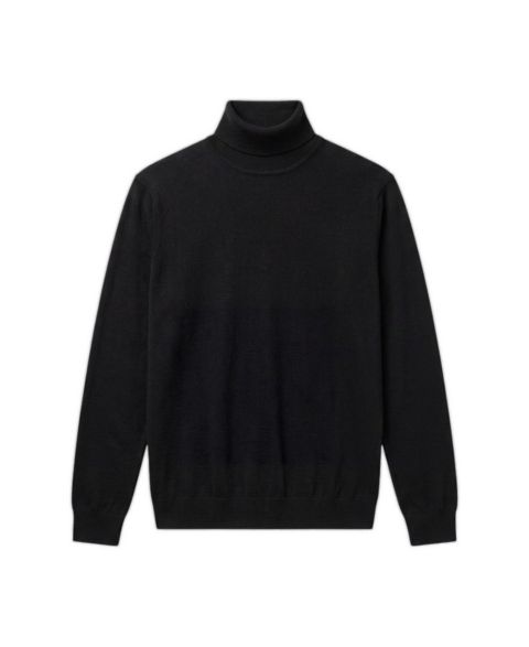 Мужской свитер Garnet Big & Tall из мериносовой шерсти с воротником-гольф, обычный крой, цвет: Чёрный