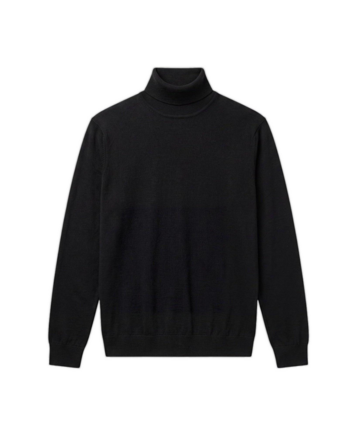 Garnet Men's Big & Tall Regular-Fit Merino Wool Turtleneck Sweater - Black