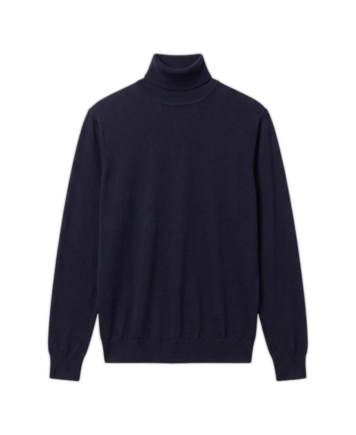 Garnet Men's Big & Tall Regular-Fit Merino Wool Turtleneck Sweater - Navy
