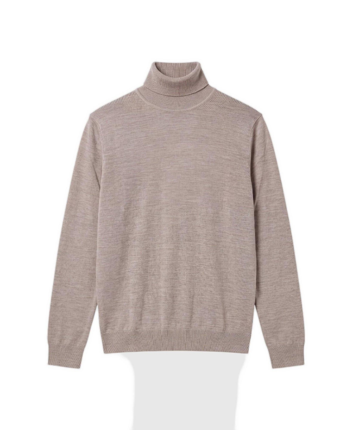 Garnet Men's Big & Tall Regular-Fit Merino Wool Turtleneck Sweater - Oat