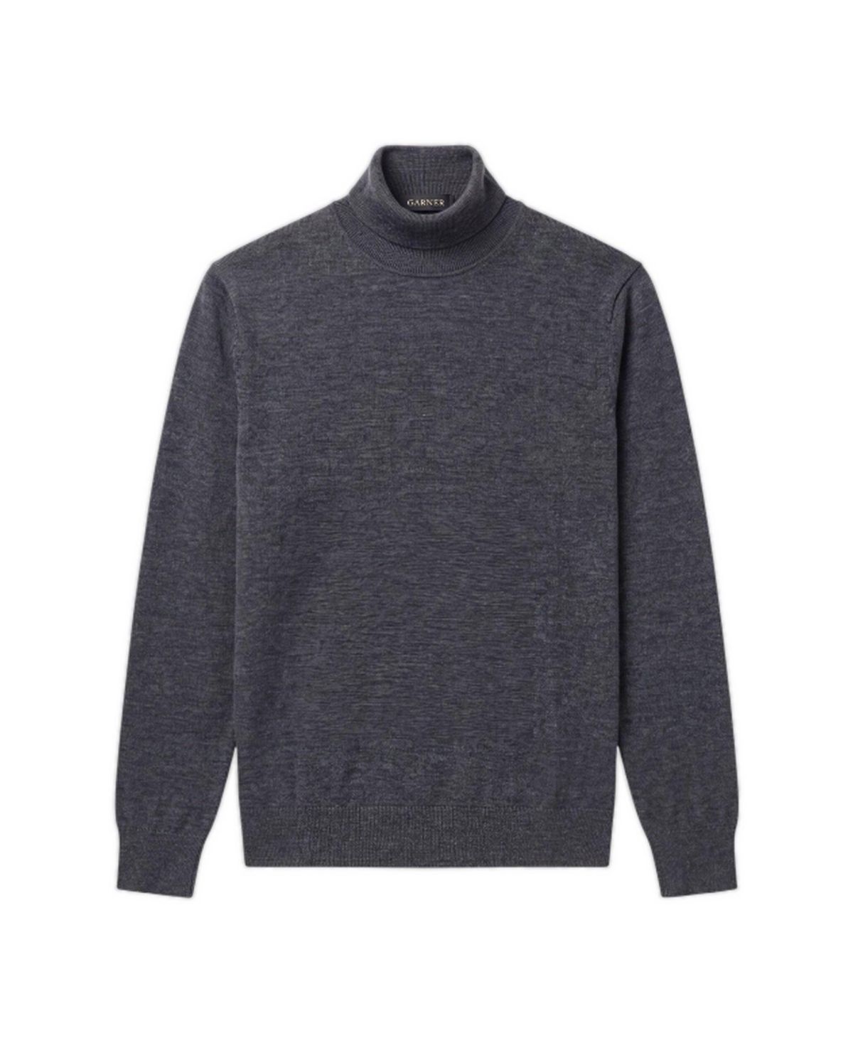 Garnet Men's Big & Tall Regular-Fit Merino Wool Turtleneck Sweater - Charcoal