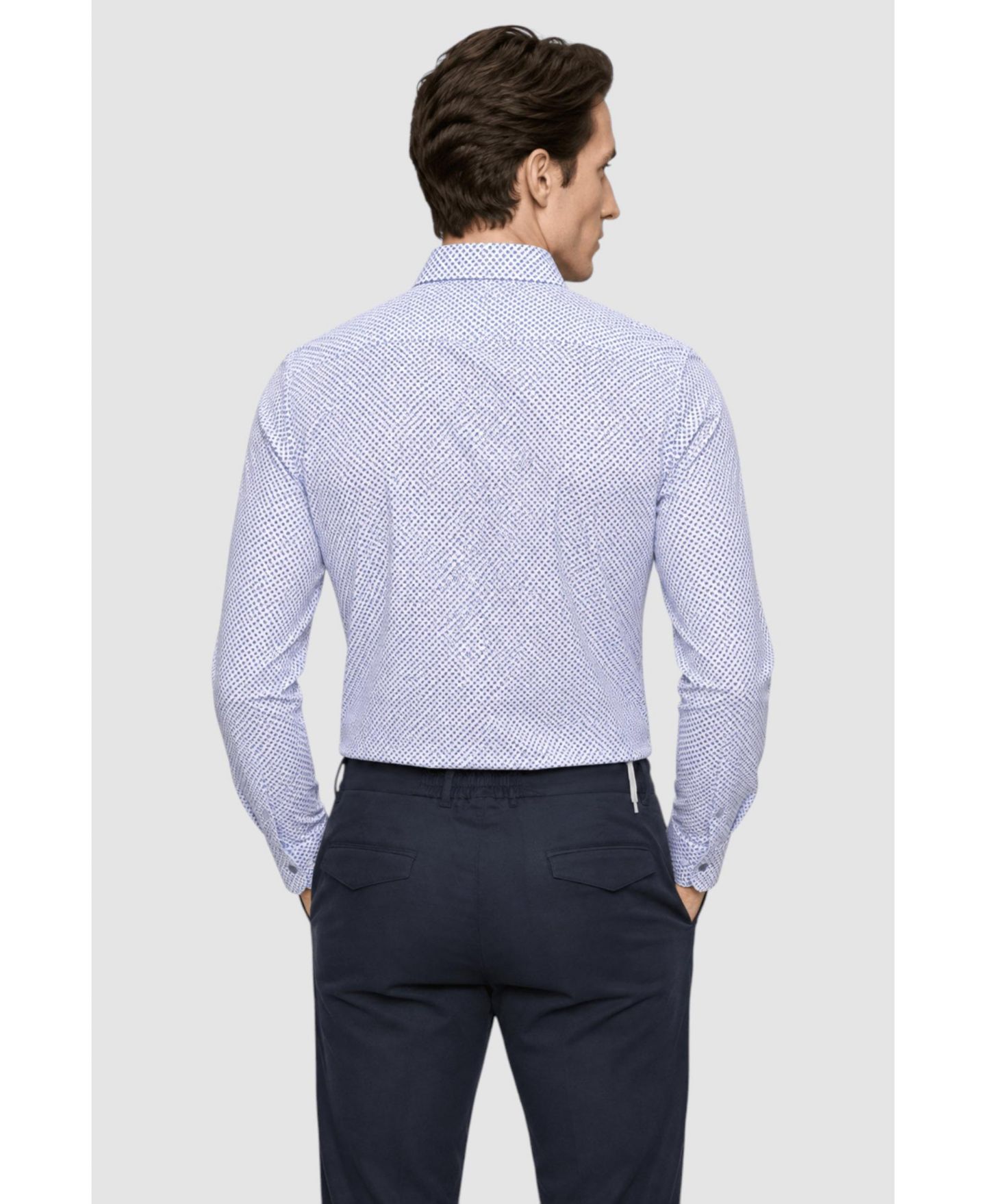 Мужская рубашка Garnet Regular-Fit Spread-Collar Print Long-Sleeve Button-Down, цвет: Lake — фото 4