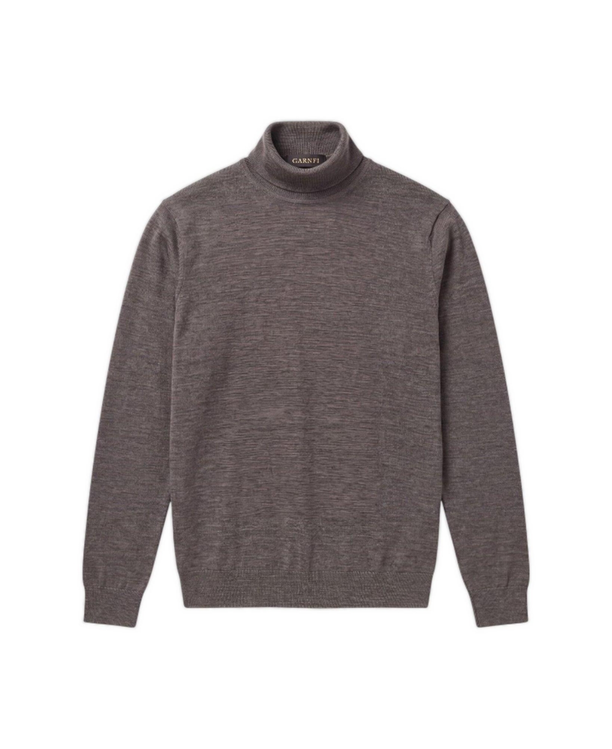 Garnet Men's Big & Tall Regular-Fit Merino Wool Turtleneck Sweater - Taupe