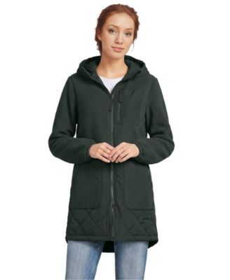 Women's High-Pile Fleece Quilted Mixed Media Parka