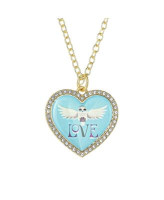Hedwig Heart Necklace with Crystals, 16"+2"