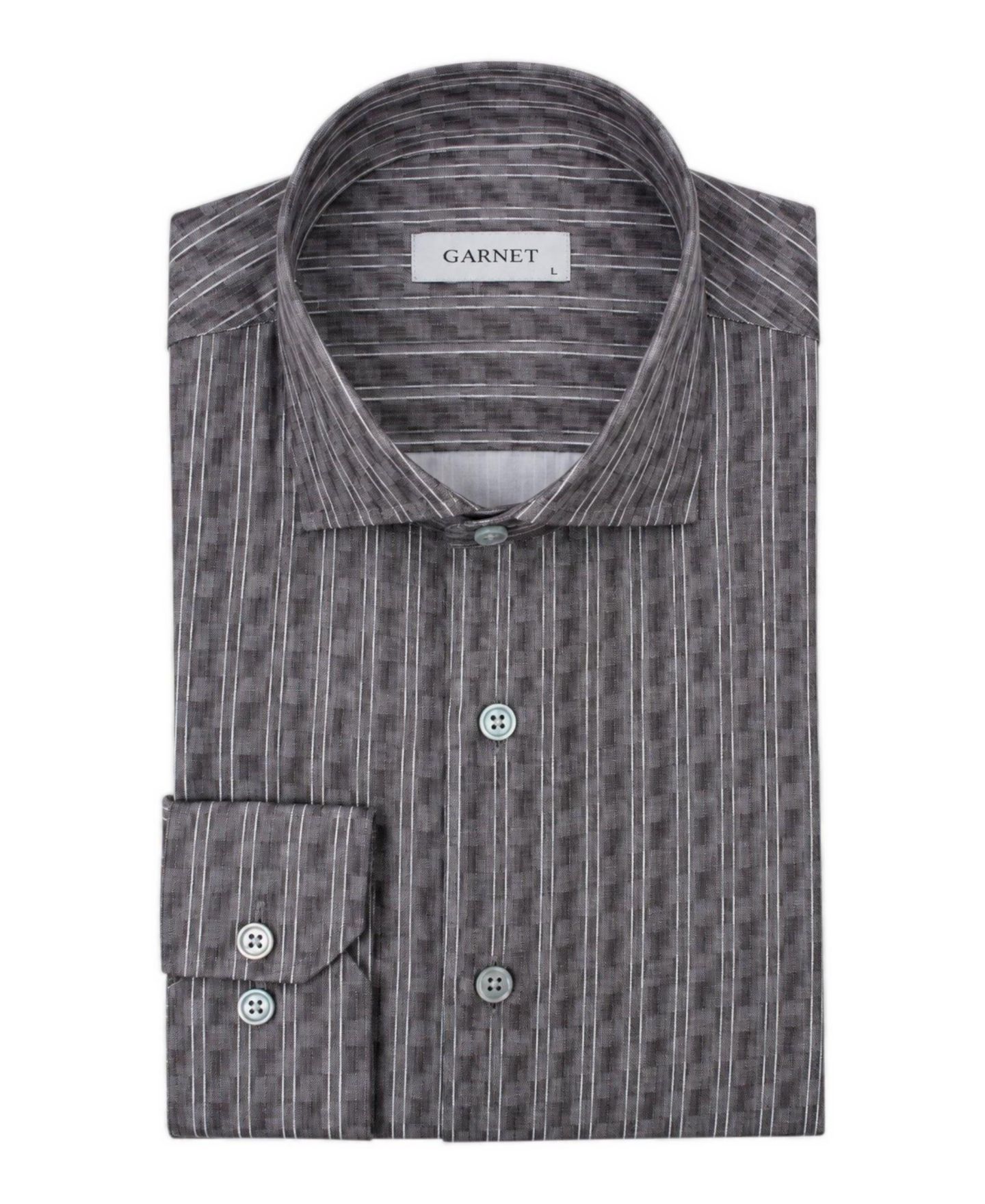 Мужская рубашка Garnet Striped Long-Sleeve, цвет: Угольный — фото 1