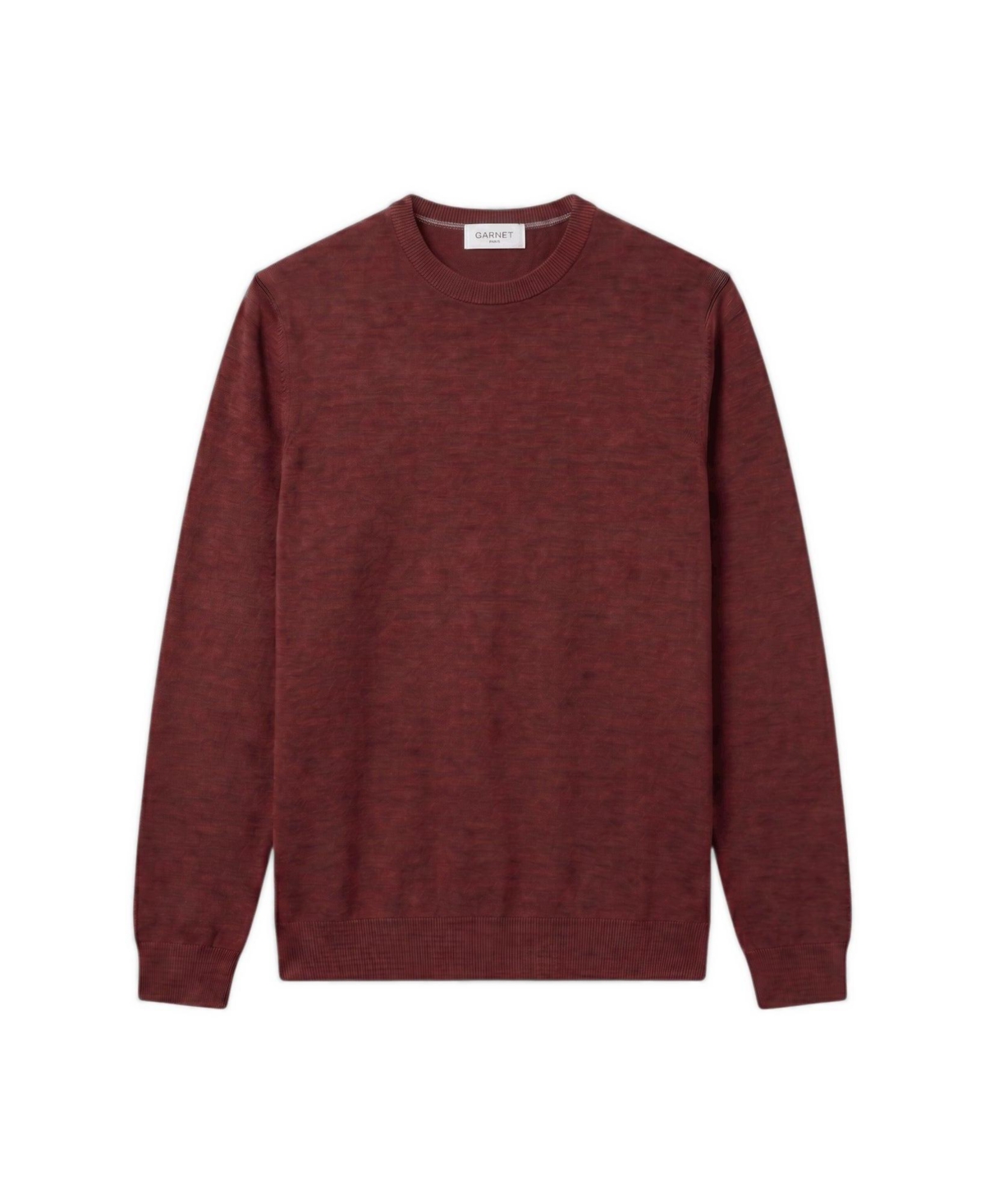 Garnet Men's Merino Wool Crewneck Regular-Fit Sweater - Burgundy