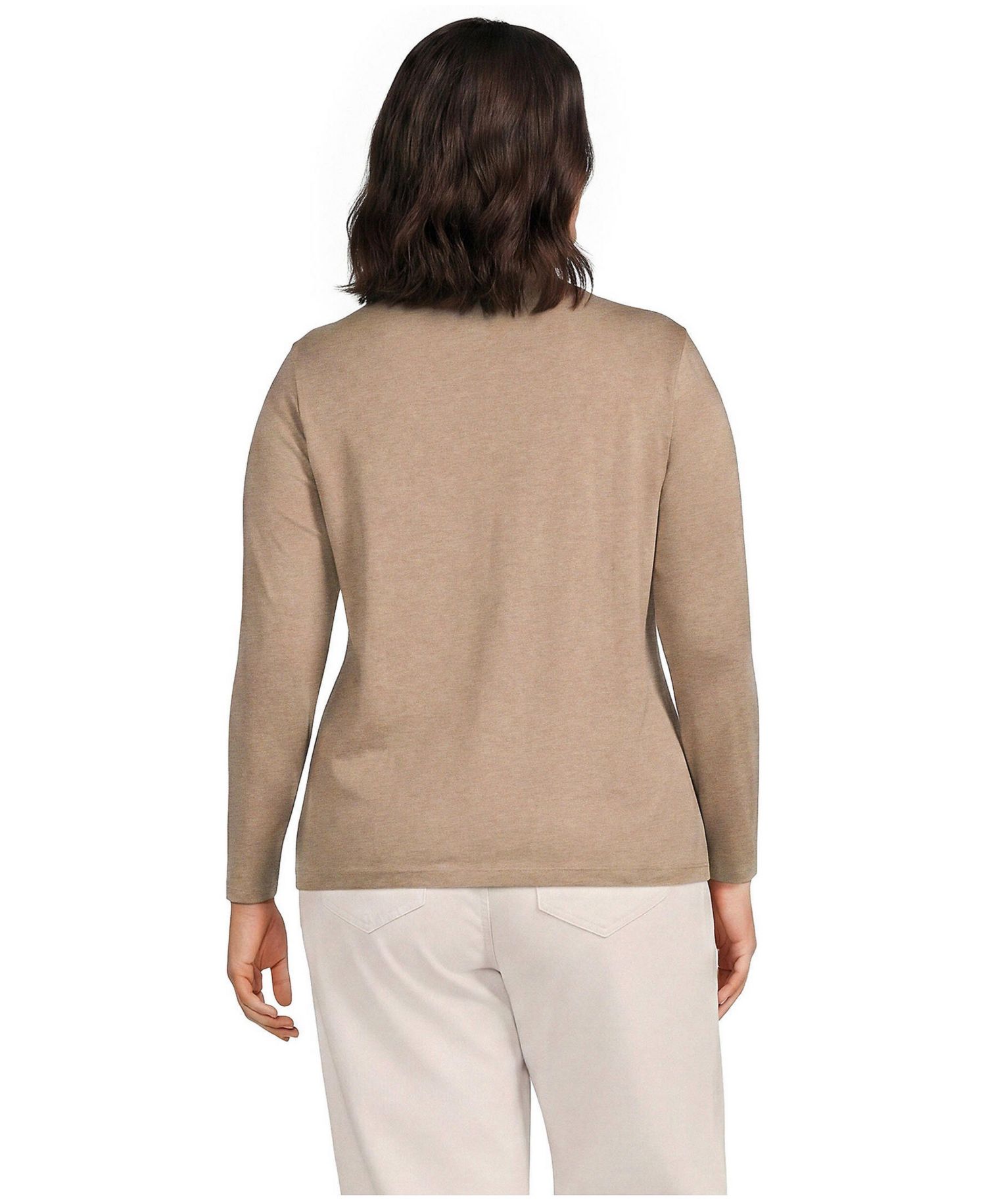 Plus Size Supima Cotton Long Sleeve Crewneck T-Shirt