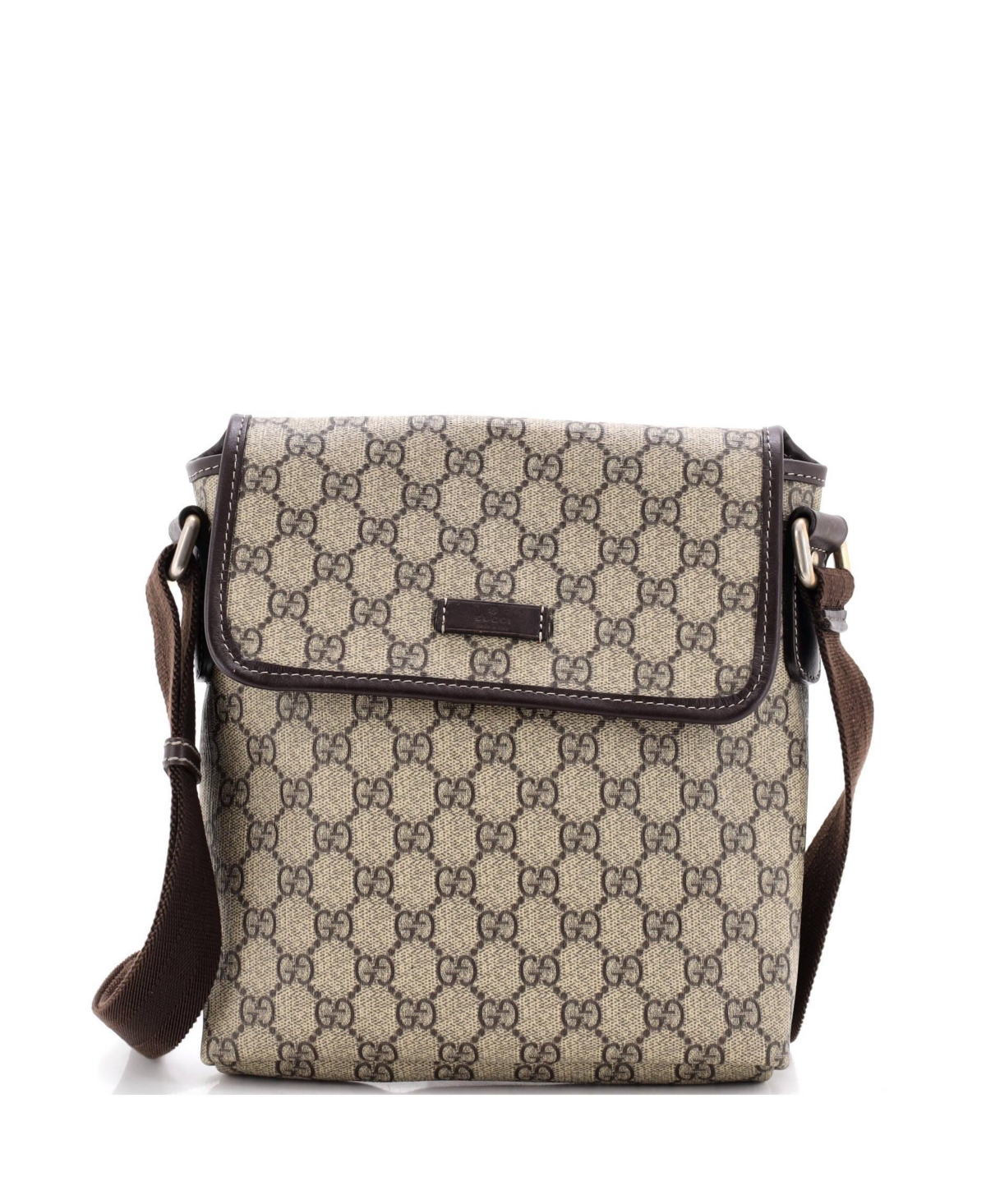 Pre-Owned Gucci Small Flap Messenger Gg Coated Canvas - Brown