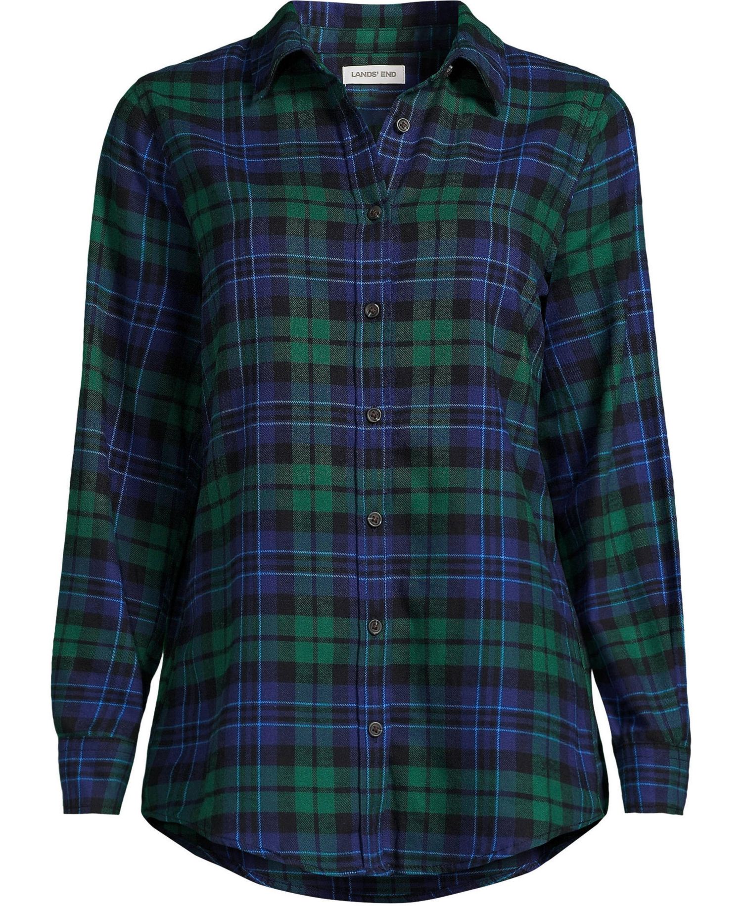 Plus Size Flannel Boyfriend Long Sleeve Shirt