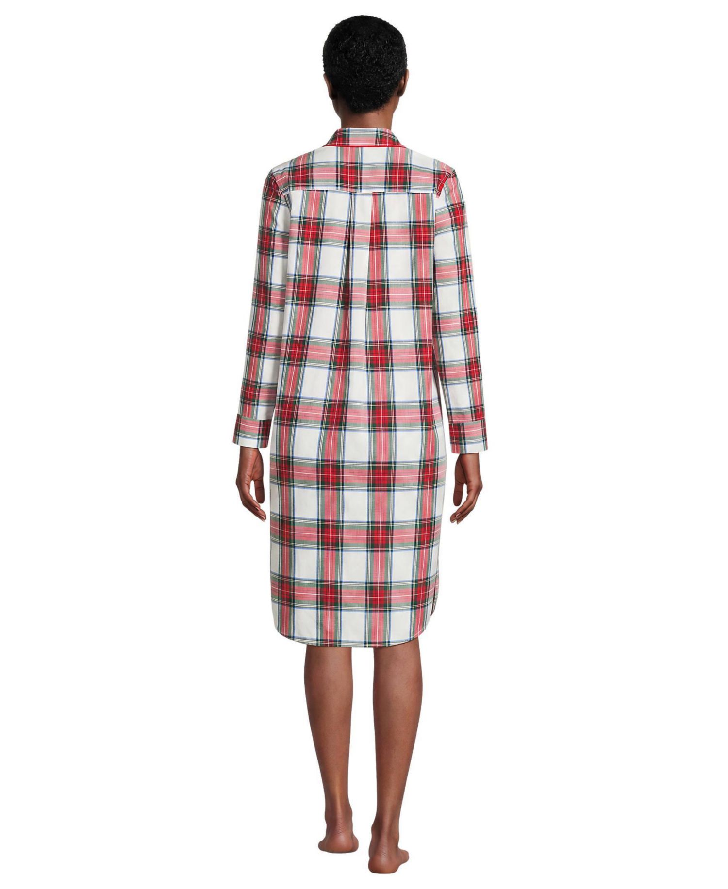 Plus Size Cotton Poplin Long Sleeve Sleepshirt Nightgown